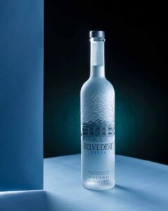 Belvedere vodka shot for online ad