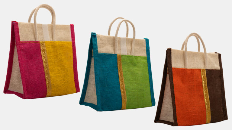 Product shot on white background, Jute bag