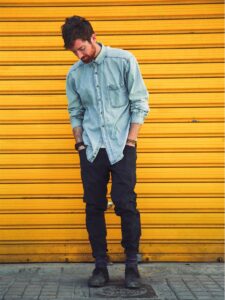 Male model casual photoshoot outdoor